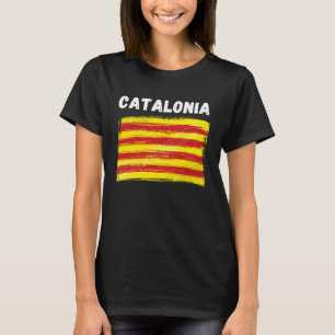 Camiseta Bandera de Cataluña Vintage Grunge Bandera Catalan