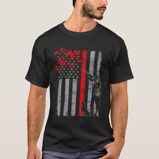 Camiseta Bandera de caza delgada de pato de la línea roja