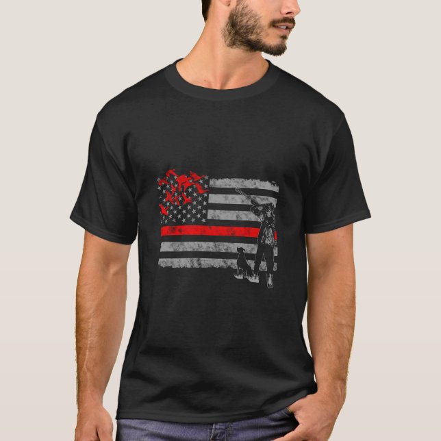 Camiseta Bandera de caza delgada de pato de la línea roja (Anverso)