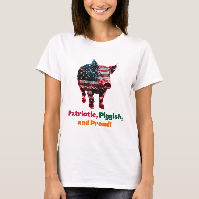Camiseta Bandera de cerdo América (Anverso)