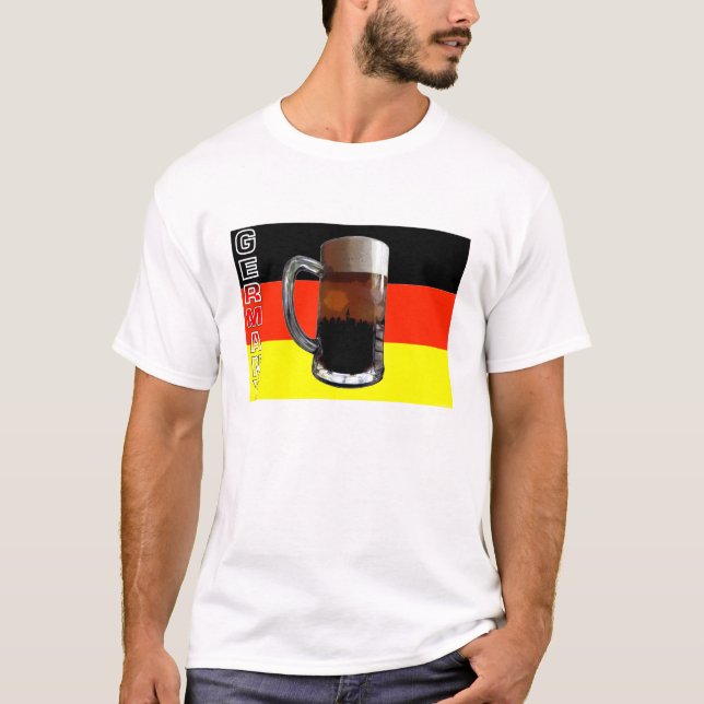 Camiseta Bandera De Cerveza Alemana En Camiseta. (Anverso)