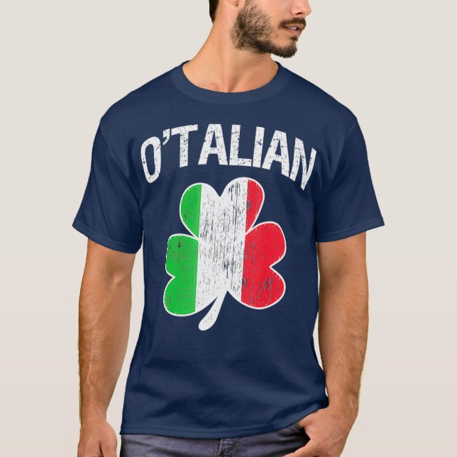 Camiseta Bandera de chamrock italiana italiana de Italia Or (Anverso)