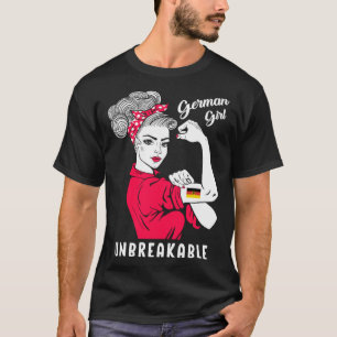 Camiseta Bandera de Chica alemana fuerte e irrompible