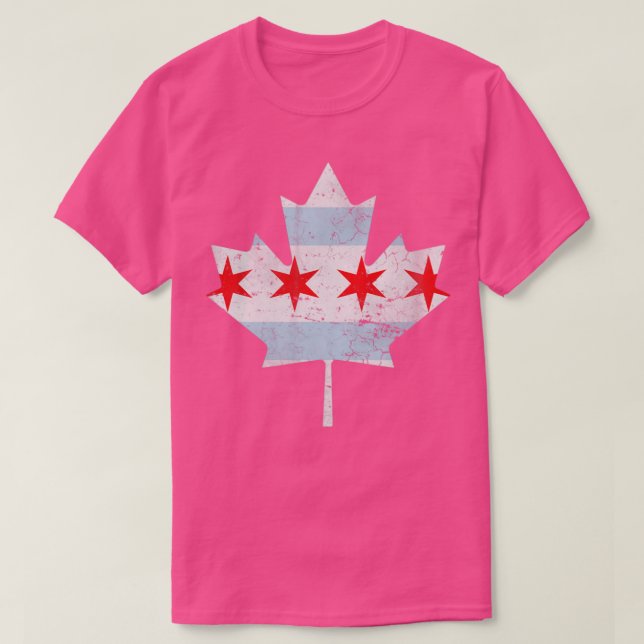 Camiseta Bandera de Chicago Canadá Maple Leaf Canadá (Diseño del anverso)