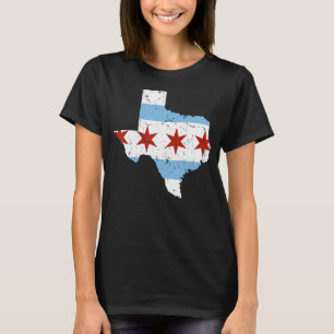 Camiseta Bandera de Chicago de Texas City Grunge Viajando a