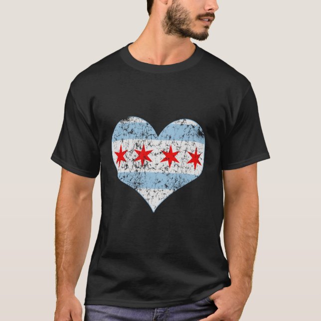Camiseta Bandera de Chicago que se desvaneció (Anverso)