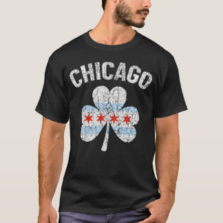 Camiseta Bandera de Chicago Shamrock Clover Orgullo Irlandé