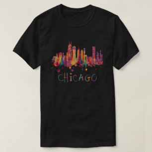 Camiseta Bandera de Chicago Skyline Cityscape