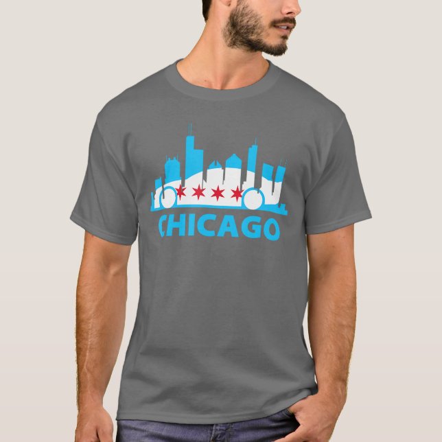 Camiseta Bandera de Chicago Skyline Race Shirt (Anverso)