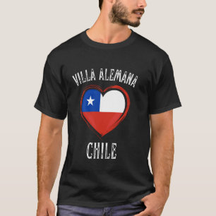 Camiseta Bandera de Chile Corazón Villa Alemana Ciudad