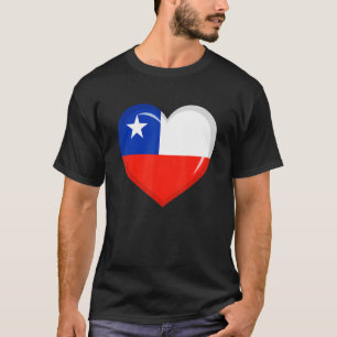 Camiseta Bandera de Chile Corto Corazón Hombres Patriotas
