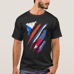 Camiseta Bandera de Chile Cuba Crece Patriota País Rayas