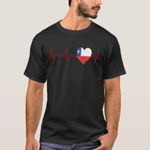 Camiseta Bandera de Chile Latido del Corazón EKG Patriótico