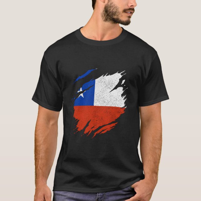 Camiseta Bandera de Chile Orgullo Chileno Chile (Anverso)