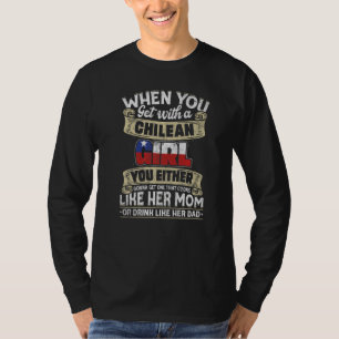 Camiseta Bandera de Chile Orgulloso Hombres y Mujeres Chile