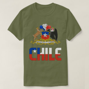 Camiseta Bandera de Chile y Patriótico Del Escudo De Armas
