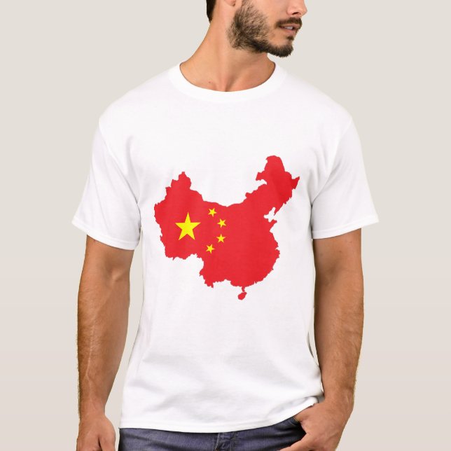 Camiseta Bandera de China en el mapa (Anverso)