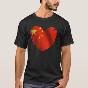 Camiseta Bandera de China en forma de China cardíaca
