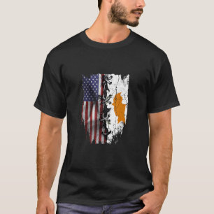 Camiseta Bandera de Chipre de Estados Unidos crece raíces c