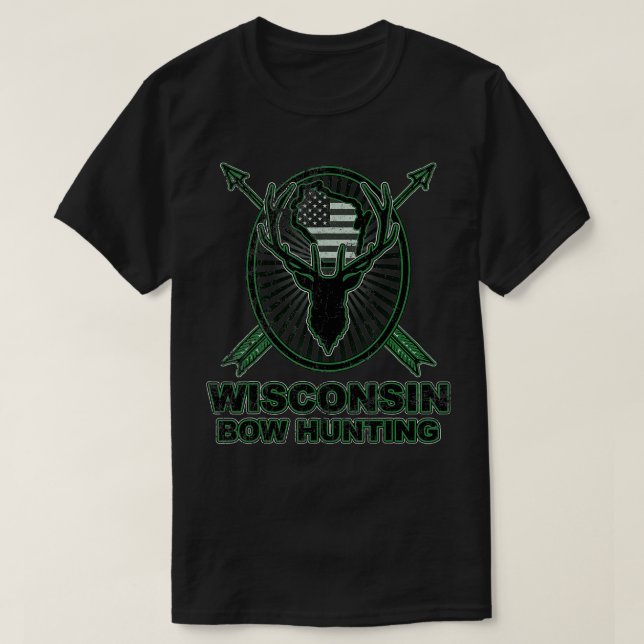 Camiseta Bandera de ciervos de caza de ballenas de Wisconsi (Diseño del anverso)