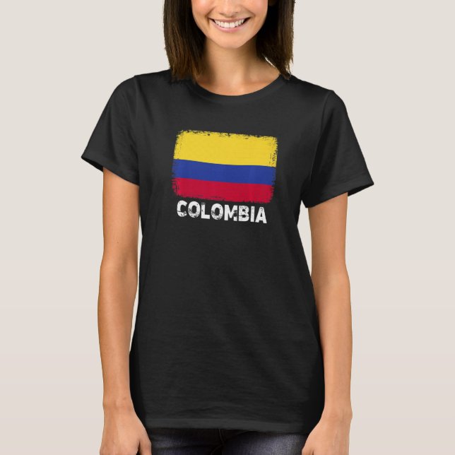 Camiseta Bandera de Colombia apoya a mujeres colombianas (Anverso)