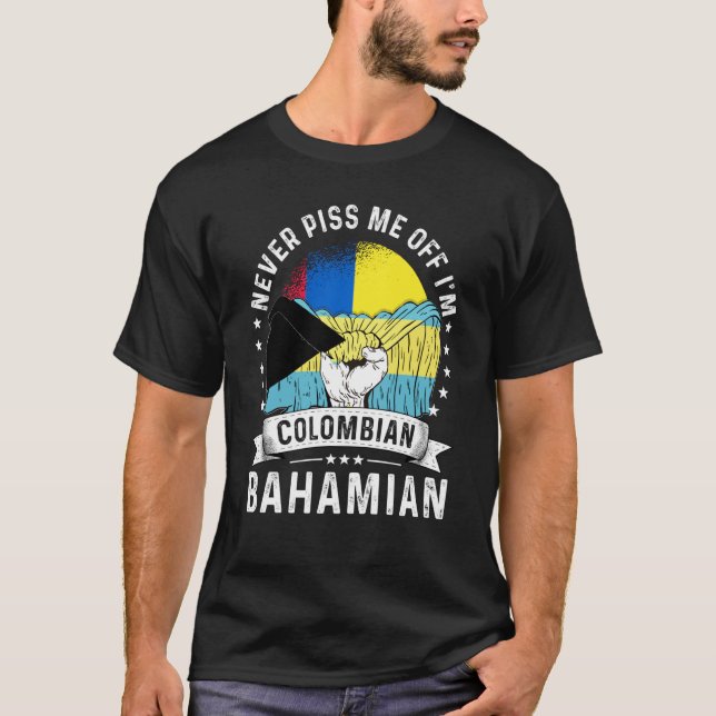 Camiseta Bandera de Colombia Bahamas crece humor y orgullo  (Anverso)