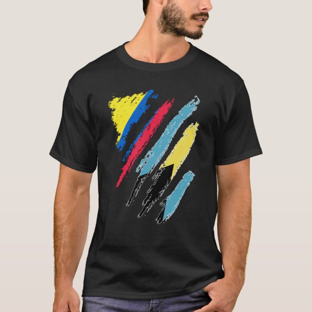 Camiseta Bandera de Colombia Bahamas cultiva franja de país (Anverso)