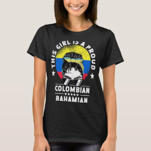 Camiseta Bandera de Colombia Bahamas engendró mujeres Chica