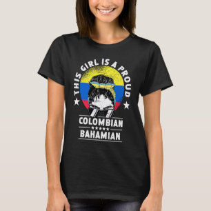 Camiseta Bandera de Colombia Bahamas engendró mujeres Chica