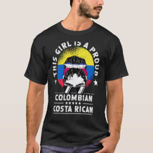 Camiseta Bandera de Colombia Costa Rica cultivó Chica ciuda
