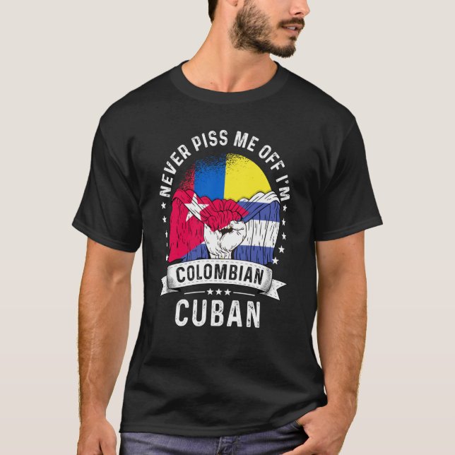 Camiseta Bandera de Colombia Cuba crece humor orgullo ciuda (Anverso)