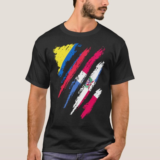 Camiseta Bandera de Colombia Dominica cultivó el estri patr (Anverso)