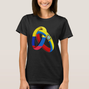 Camiseta Bandera de Colombia Ecuador Boda matrimonial de ca