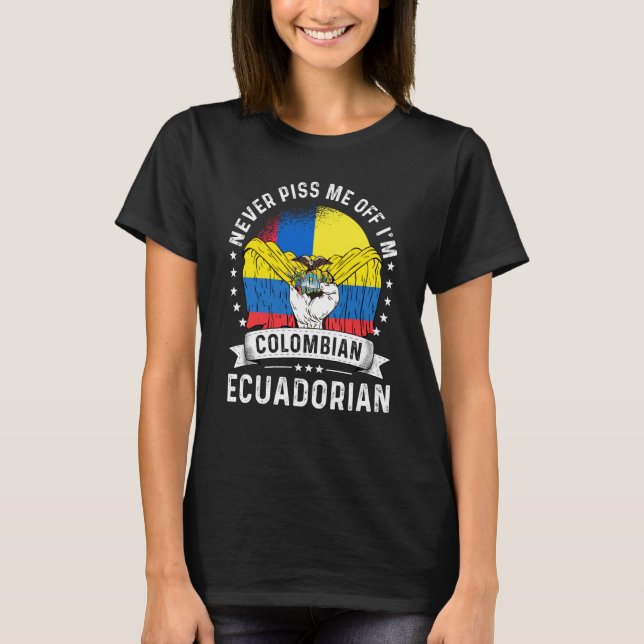 Camiseta Bandera de Colombia Ecuador crece humor orgullo ci (Anverso)