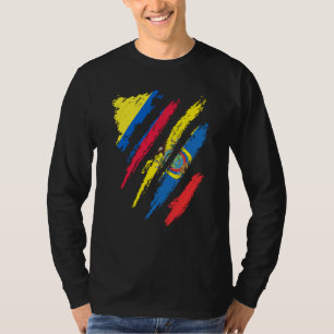 Camiseta Bandera de Colombia Ecuador Cultivado Patriota Paí