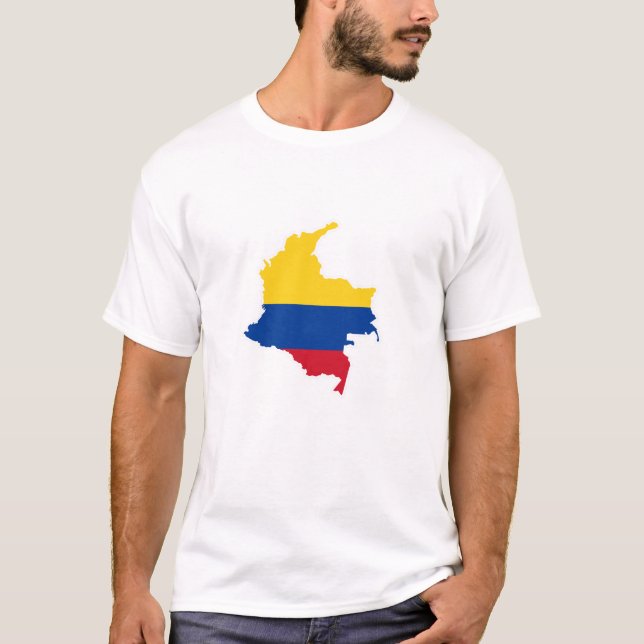 Camiseta Bandera de Colombia, Mapa Colombiano, Mapa, Colomb (Anverso)