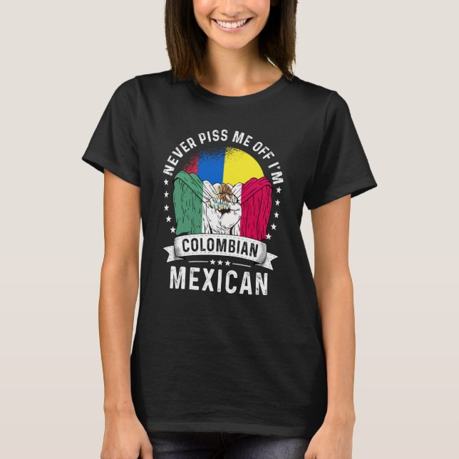 Camiseta Bandera de Colombia México crece humor orgullo ciu (Anverso)