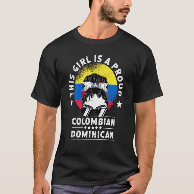 Camiseta Bandera de Colombia Mujeres Dominicanas Crecen Ciu (Anverso)