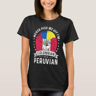 Camiseta Bandera de Colombia Perú arroja humor orgullo ciud