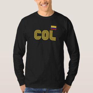 Camiseta Bandera de Colombia Retro País Internacional Colom