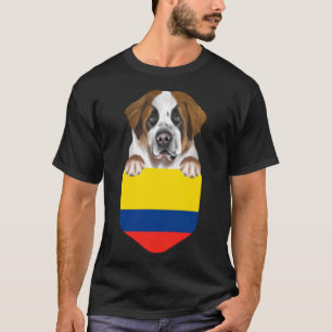 Camiseta Bandera De Colombia San Bernardo Perro En El Bolsi
