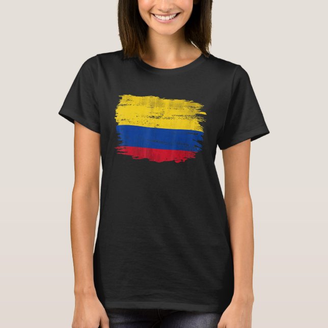 Camiseta Bandera De Colombia Vintage Para Colombia (Anverso)