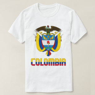 Camiseta Bandera de Colombia y Patriótico del Escudo de Arm