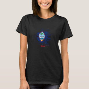 Camiseta Bandera de color de agua chamorro, bandera de guam