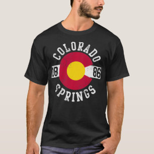 Camiseta Bandera de Colorado Springs Retro Faded Home Love