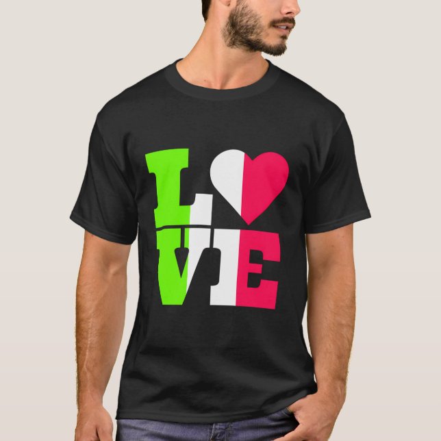 Camiseta Bandera de colores italianos amor a Italia (Anverso)