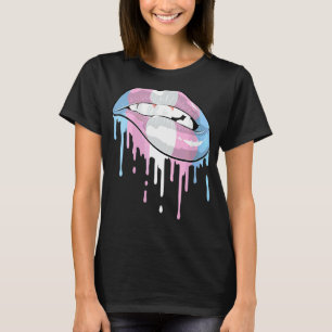 Camiseta Bandera De Colores Transgénero Lip Bite Vintage Dr