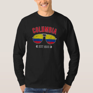 Camiseta Bandera de Columbia de la herencia colombiana gafa