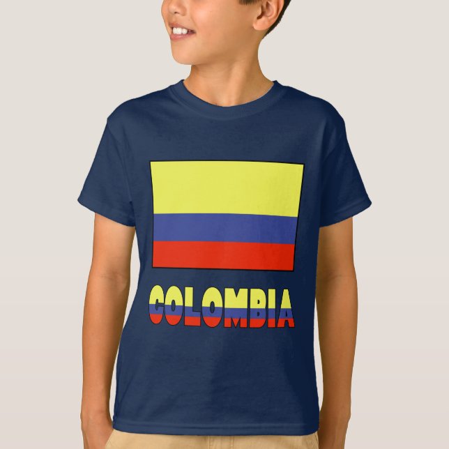 Camiseta Bandera de Columbia y borde de nombre (Anverso)