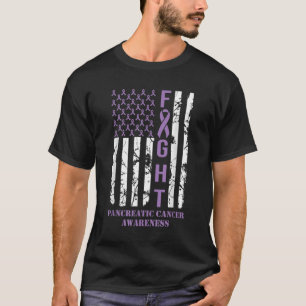 Camiseta Bandera de combate Cinta púrpura apoya el cáncer p